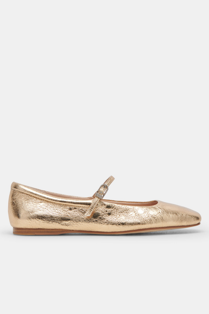 Reyes Ballet Flats - Gold Leather