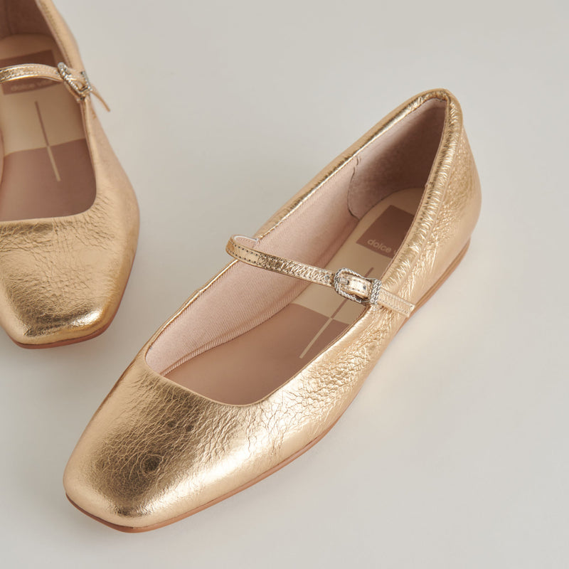Reyes Ballet Flats - Gold Leather