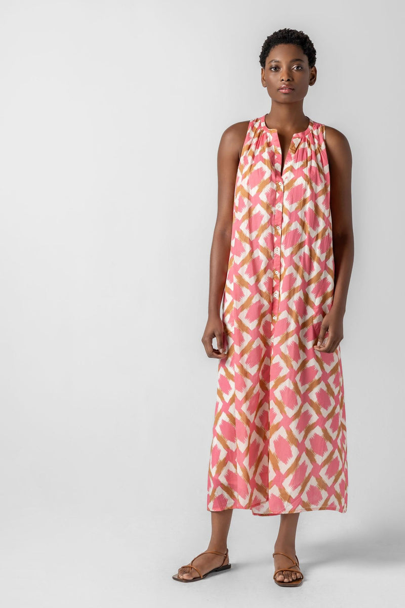 ikat cotton maxi dress Cotton and silk long Beach dress Bliss with ikat print