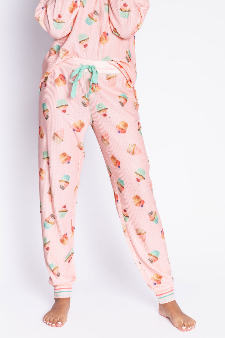Cupcake Print Pajama Set - Pink Mist