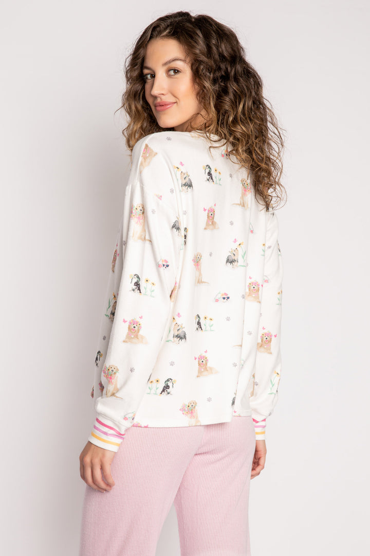 Garden Party Long Sleeve Top - Ivory