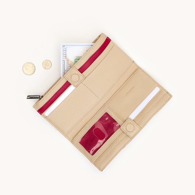 110 North Wallet - Limestone/Silver