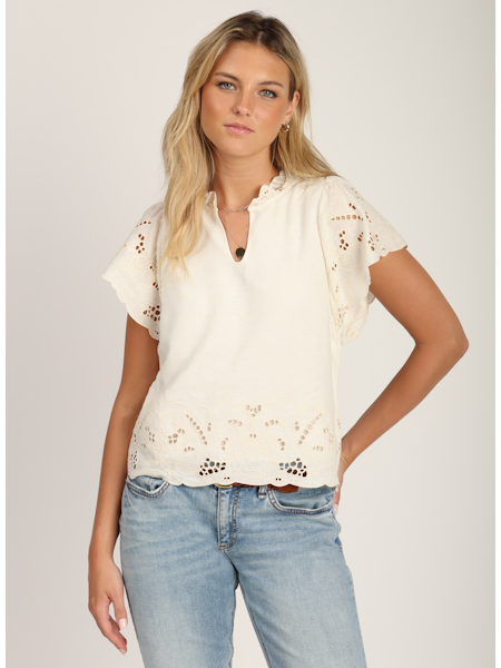 Sophia Eyelet Top - Natural