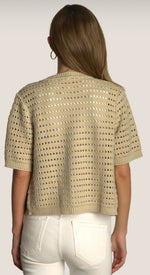 Crochet Short Slv Cardi - Oatmeal