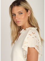 Sophia Eyelet Top - Natural