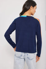 Color Code V-Neck Sweater - Navy