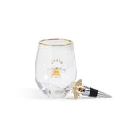 Queen Bee Stemless Glass w Stopper
