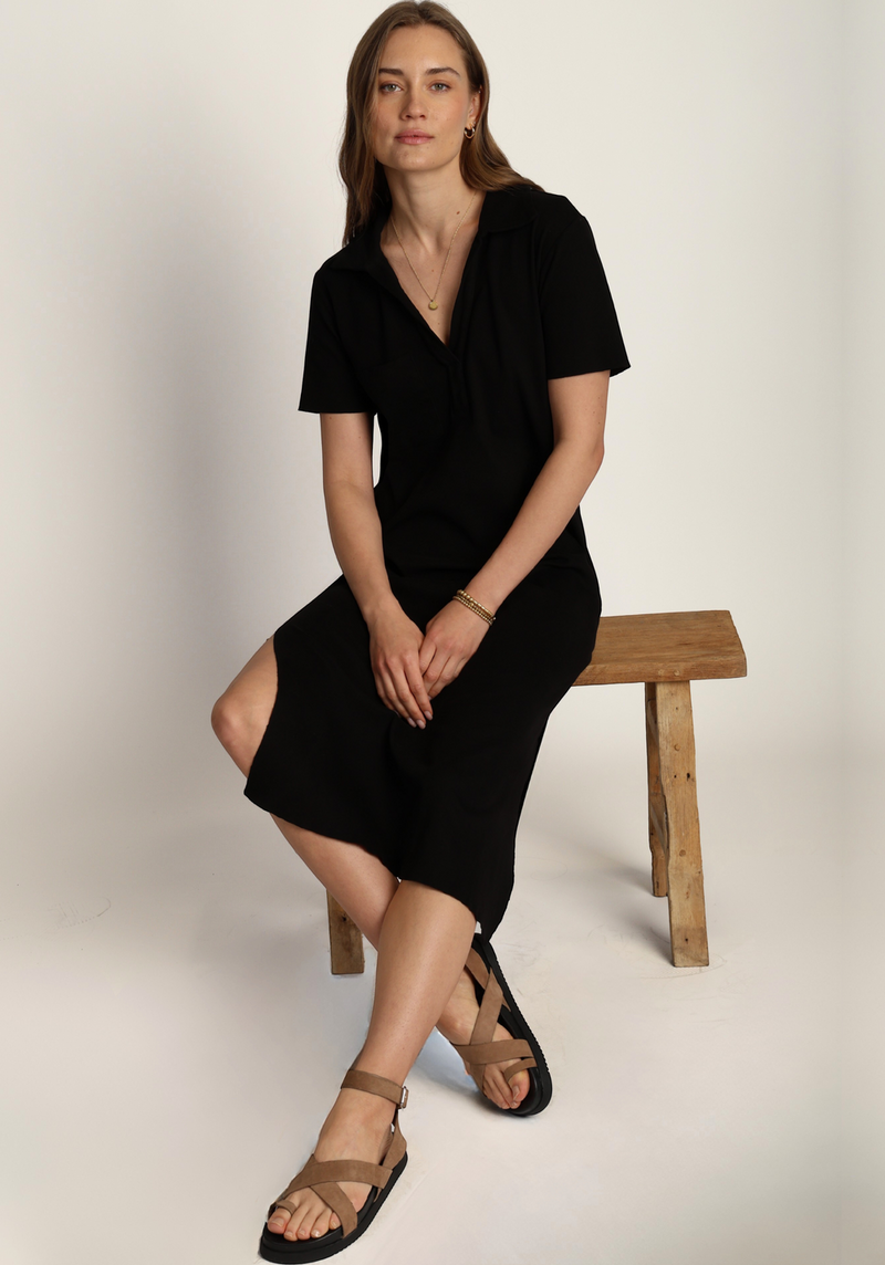 Carey Rib Dress - Black