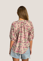 Eden Jolie Floral Blouse - Khaki/Pink