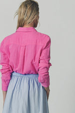 The Shirt Super Relaxed Boyfriend Gauze Blouse - Shocking Pink