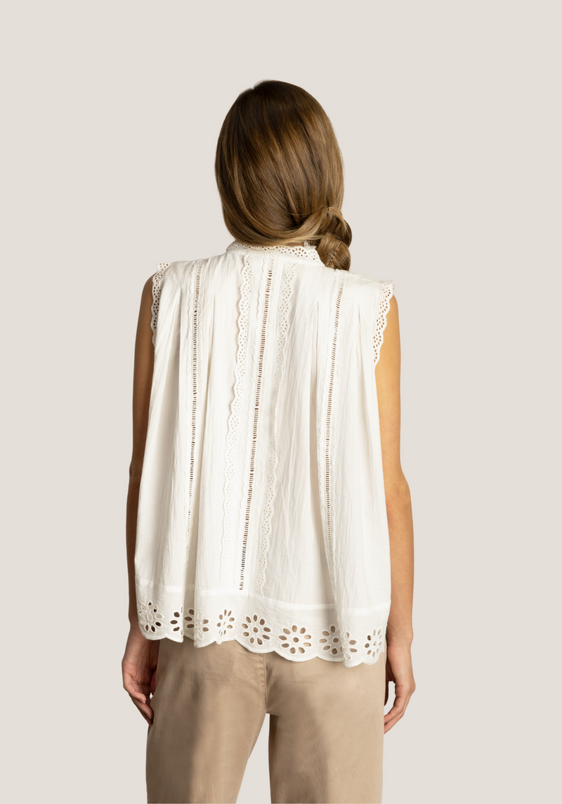 Malia Eyelet Blouse - White
