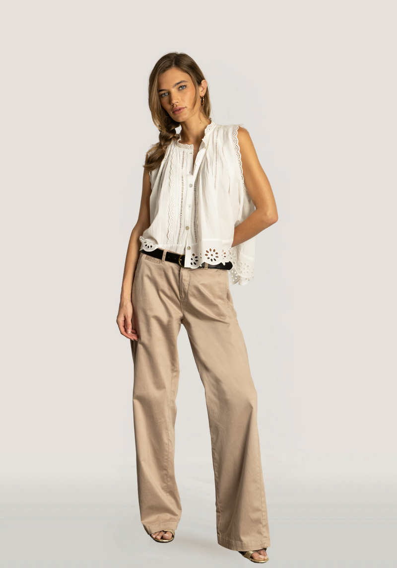 Malia Eyelet Blouse - White
