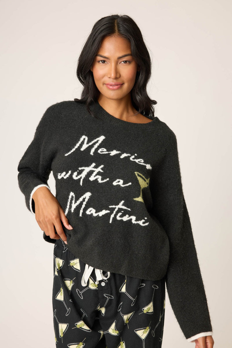 Merrier With a Martini Sweater - Black