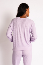 Textured Essentials Long Sleeve V - Gentle Lavender