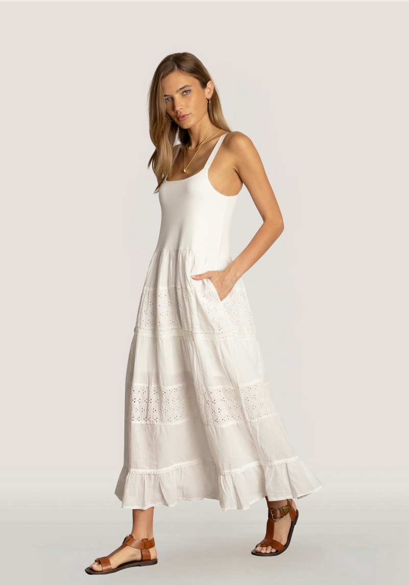 Victoria Eyelet Dress - White