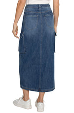 Bellow Denim Cargo Skirt -Willow Glen