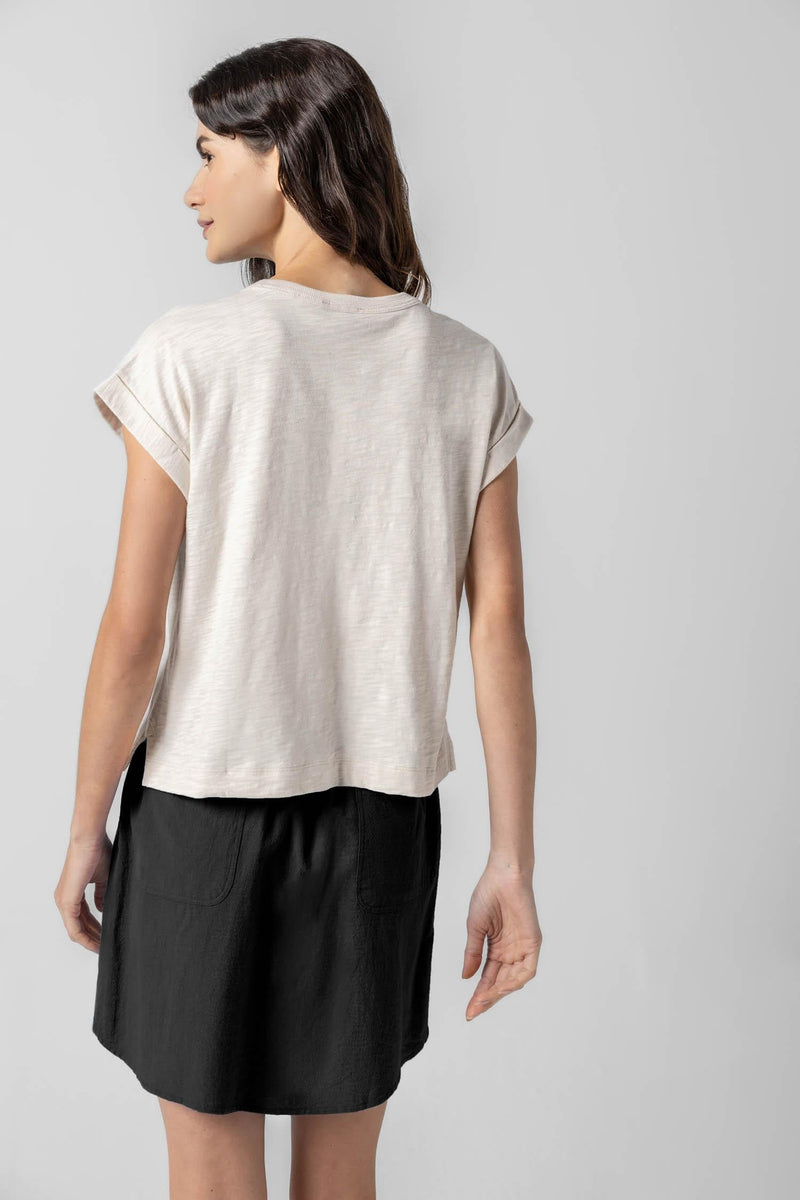 Loose Knit Slub Boxy Crew - Canvas