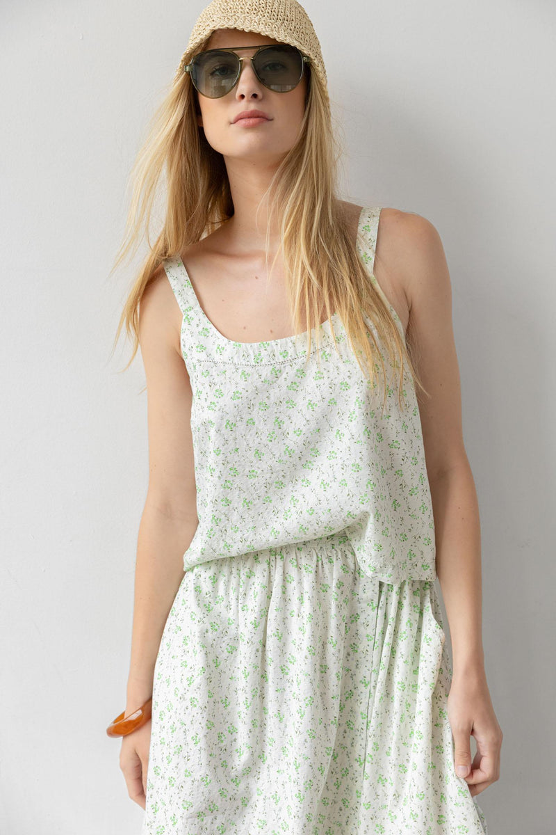 Micro Dobby Button Back Top - Julep
