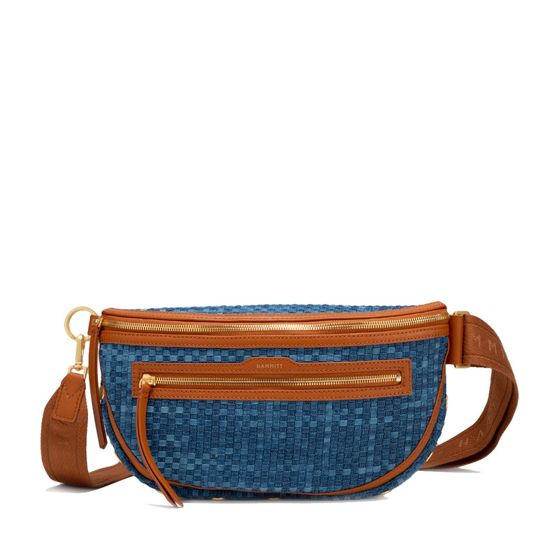 Charles Large Crossbody - Mosaic Denim/Brushed Gold