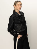 Coated Twill Bomber - Black