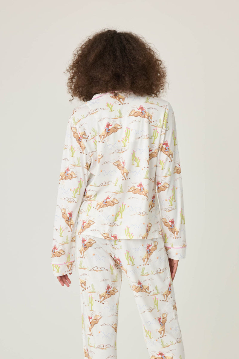 Playful Print Cowboy Long Sleeve - Natural