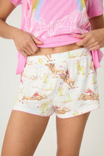 Playful Print Cowboy Short - Natural