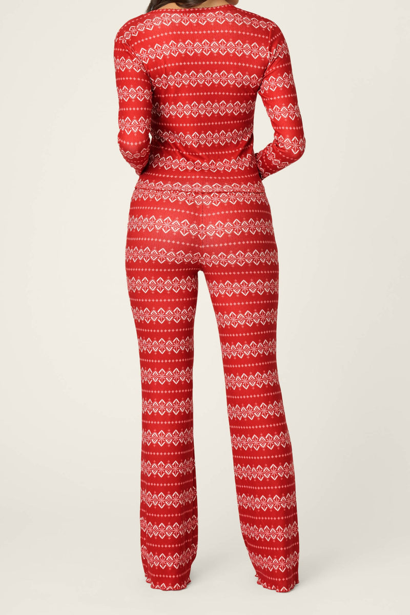 Crazy For The Holidays Pant - Samba Red Fair Isle