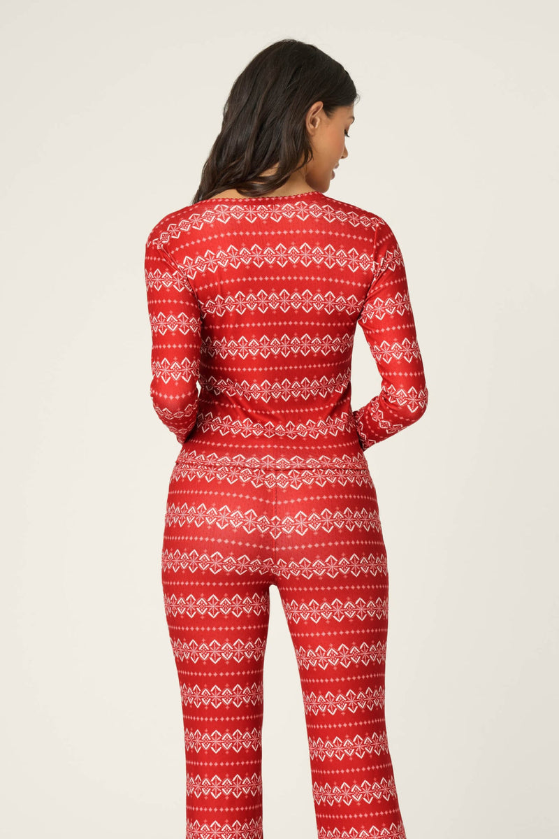 Crazy For The Holidays Long Sleeve - Samba Red Fair Isle