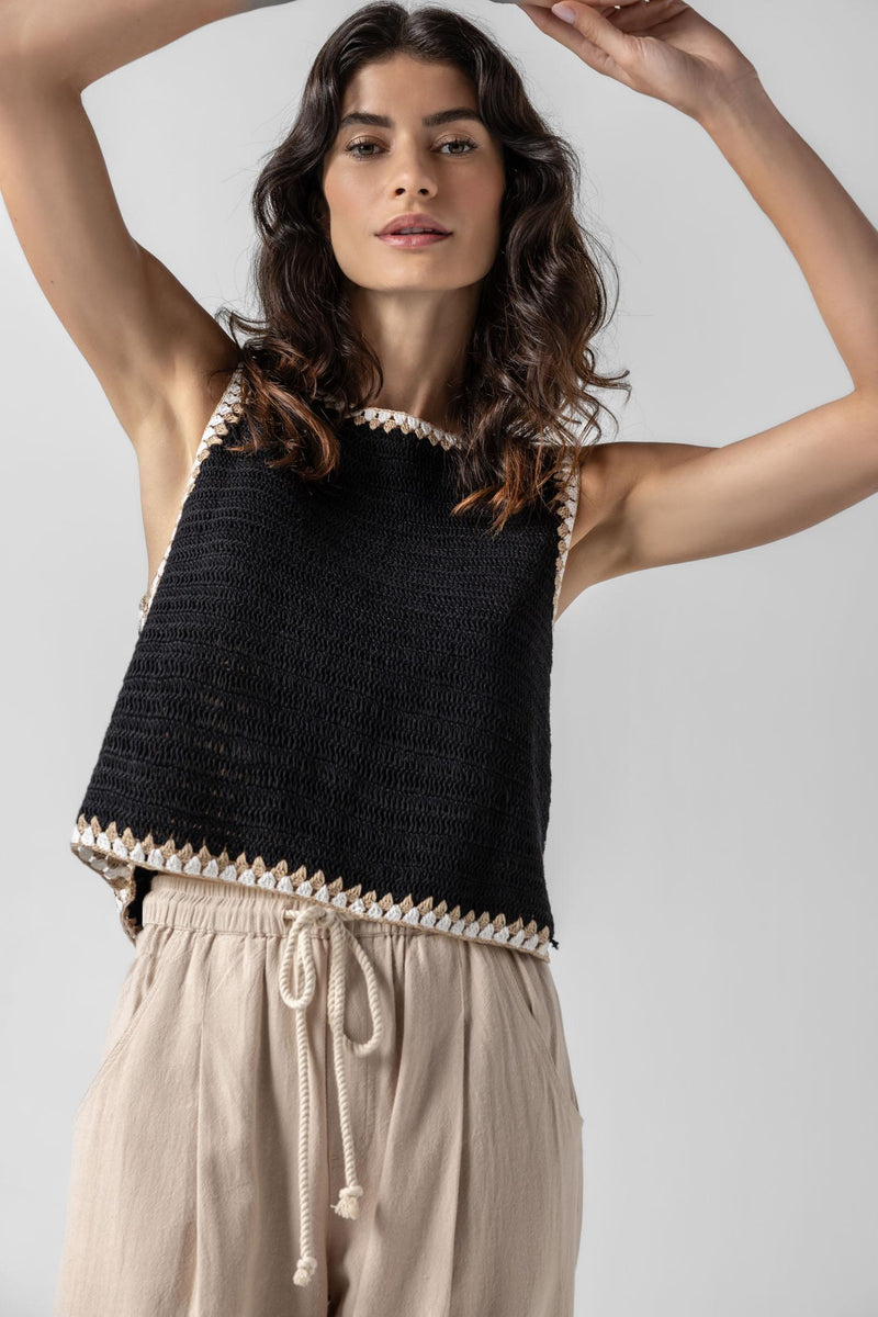 Crochet Tank Top - Black