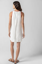 Crochet Trim V-Neck Dress - Ivory