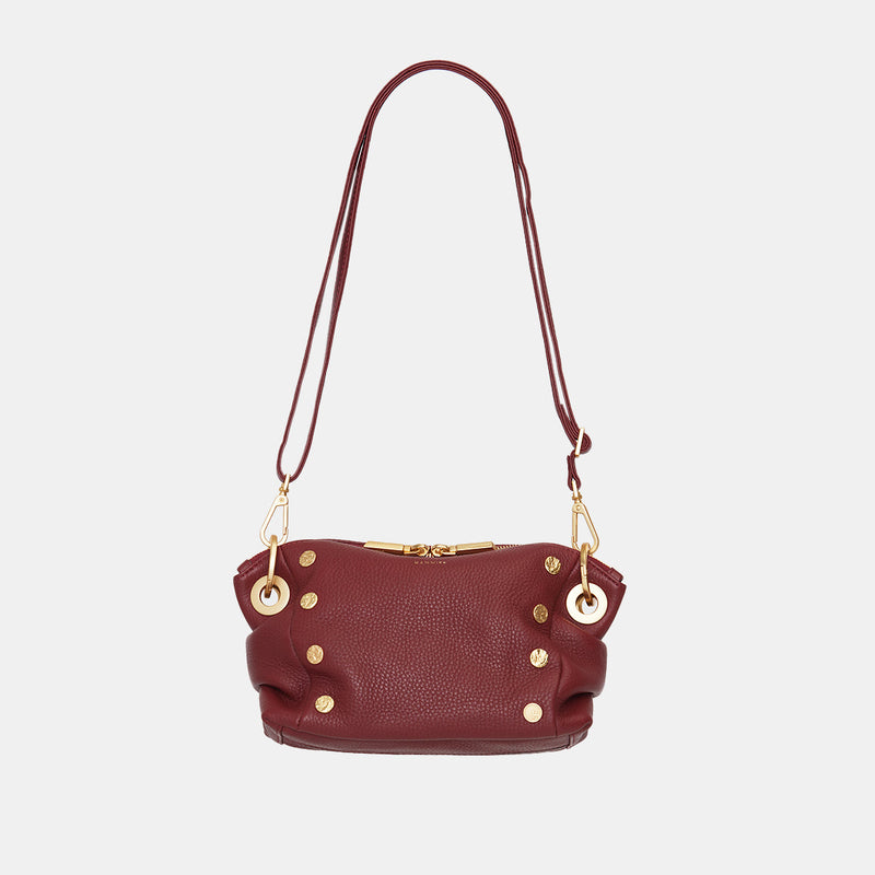 Daniel Small Crossbody - Pomodoro Red/Brushed Gold Hammered