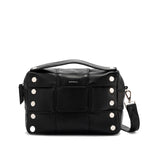 Evan Crossbody Medium -Black Weave Silver