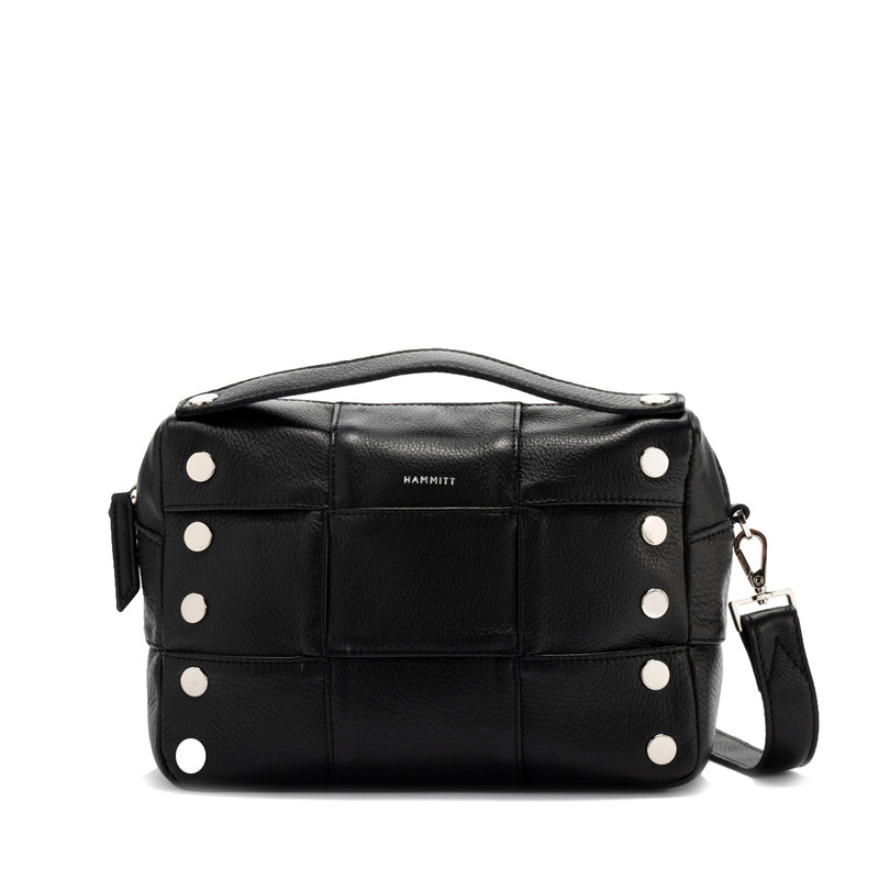 Evan Crossbody Medium -Black Weave Silver