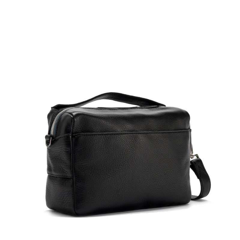 Evan Crossbody Medium -Black Weave Silver