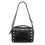 Evan Crossbody Medium -Black Weave Silver