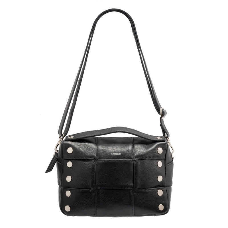 Evan Crossbody Medium -Black Weave Silver