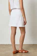 Eyelet Pocket Wrap Skirt - White