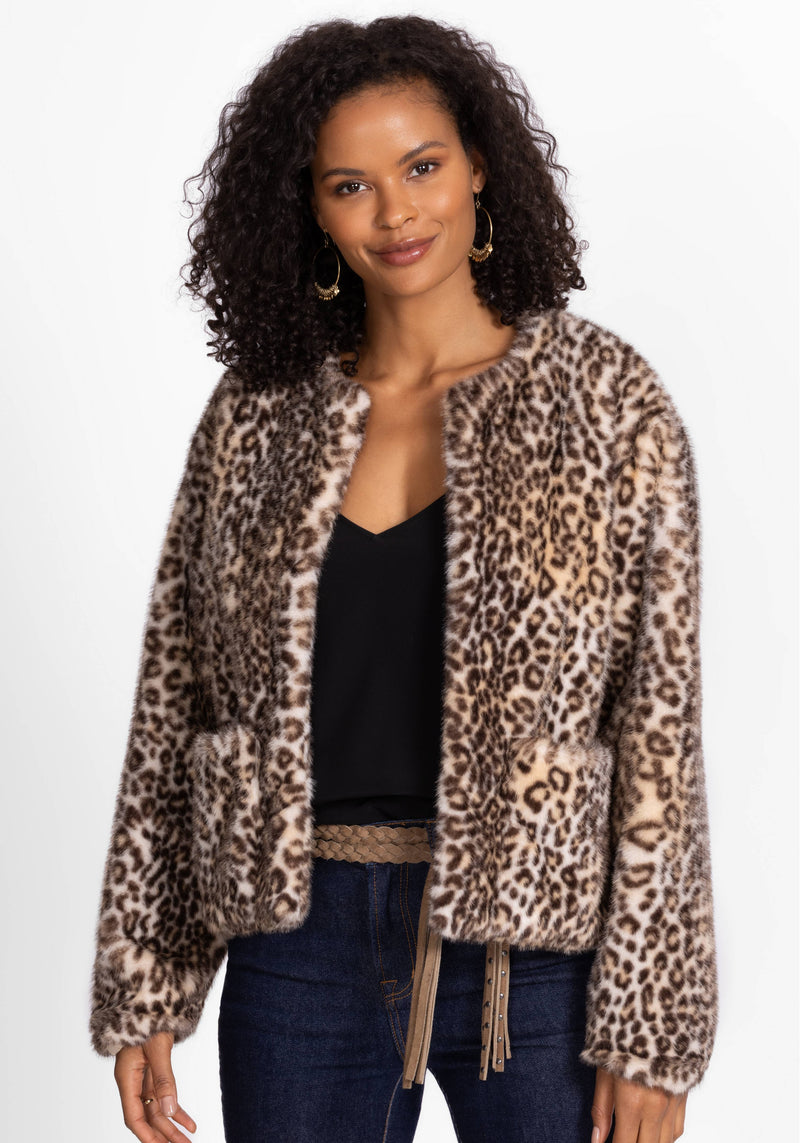 Faux Fur Leopard Jacket - Priscilla