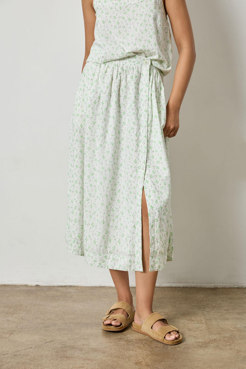 Micro Dobby Faux Wrap Skirt - Julep