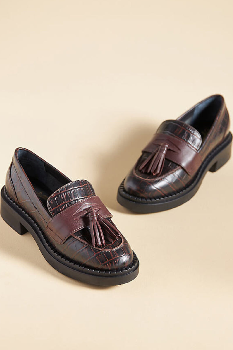Final Call Croc Leather Loafer - Brown