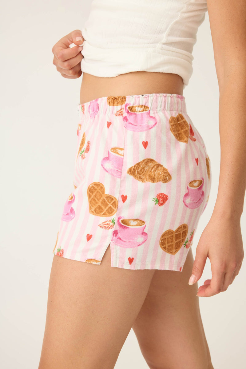 Flannel Shorts - Brunch Club Waffle