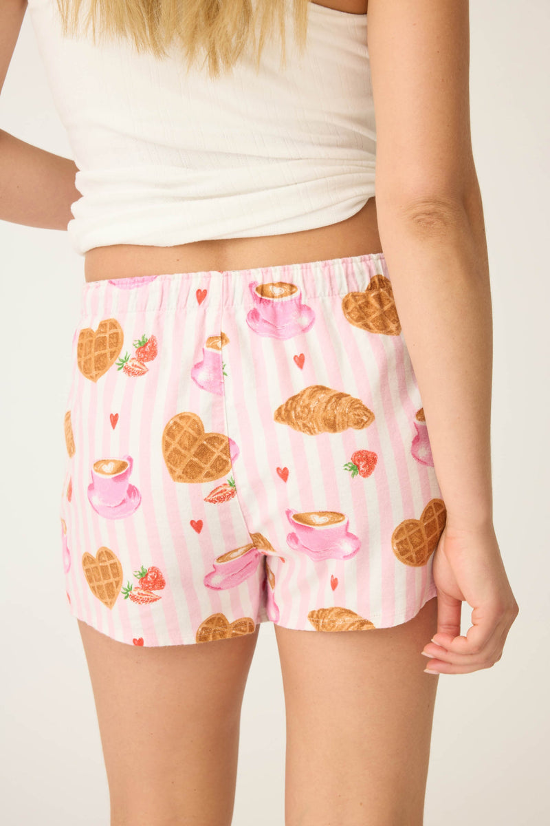 Flannel Shorts - Brunch Club Waffle