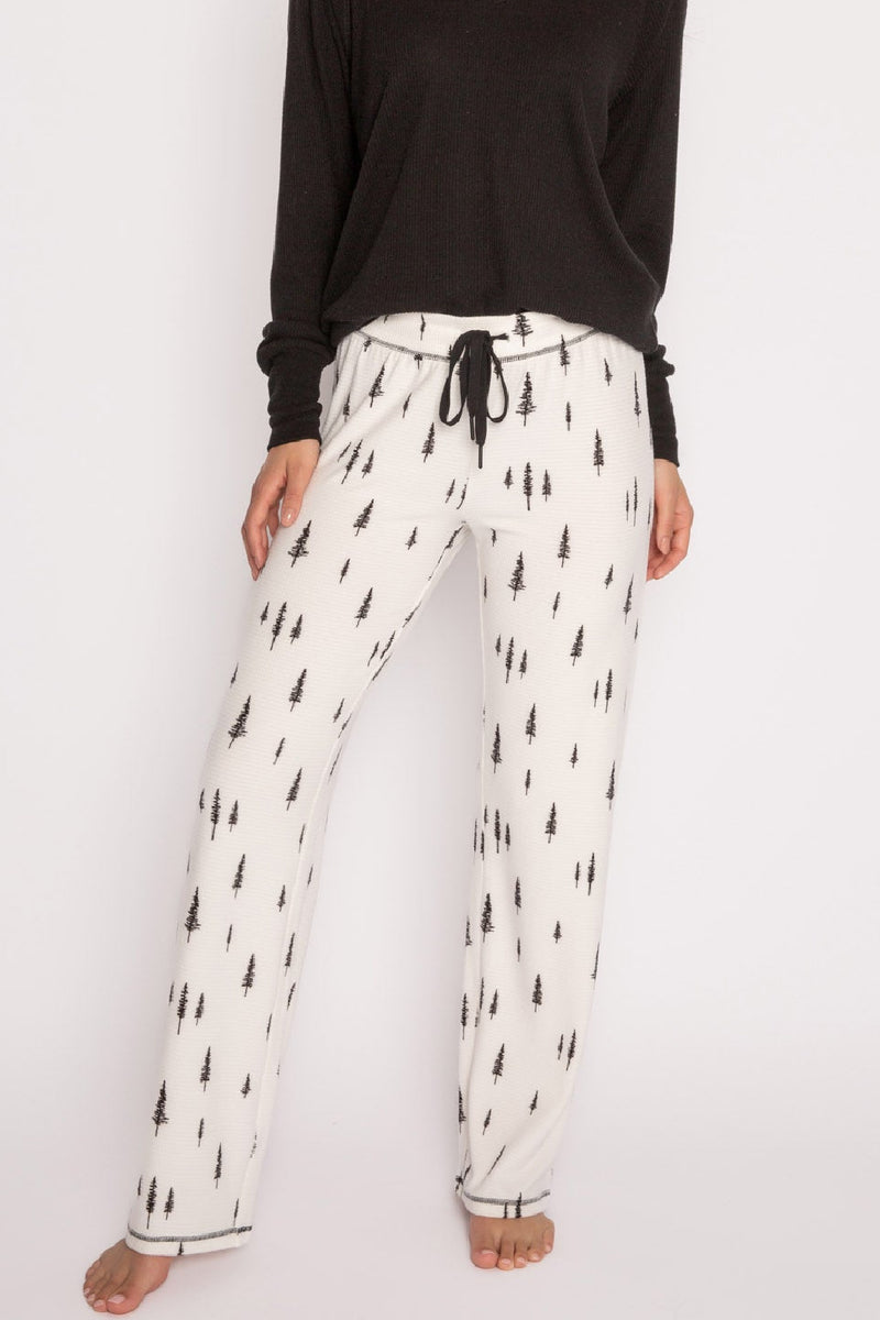 Forest Be With You Wide Leg Pant - Ivory Trees