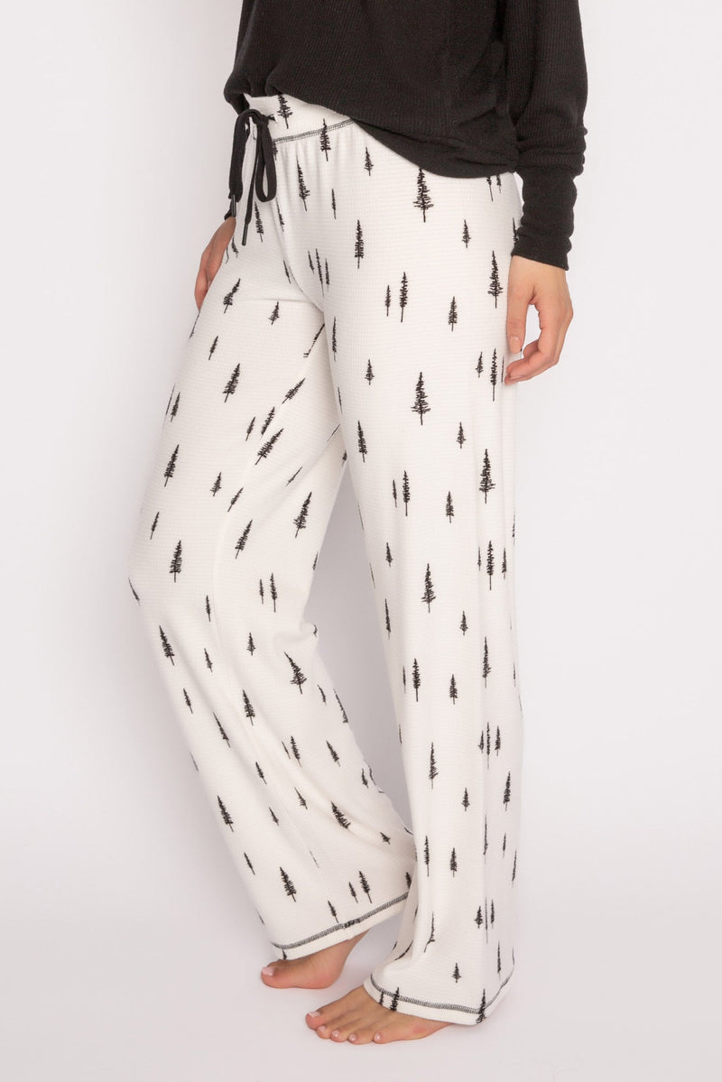 Forest Be With You Wide Leg Pant - Ivory Trees