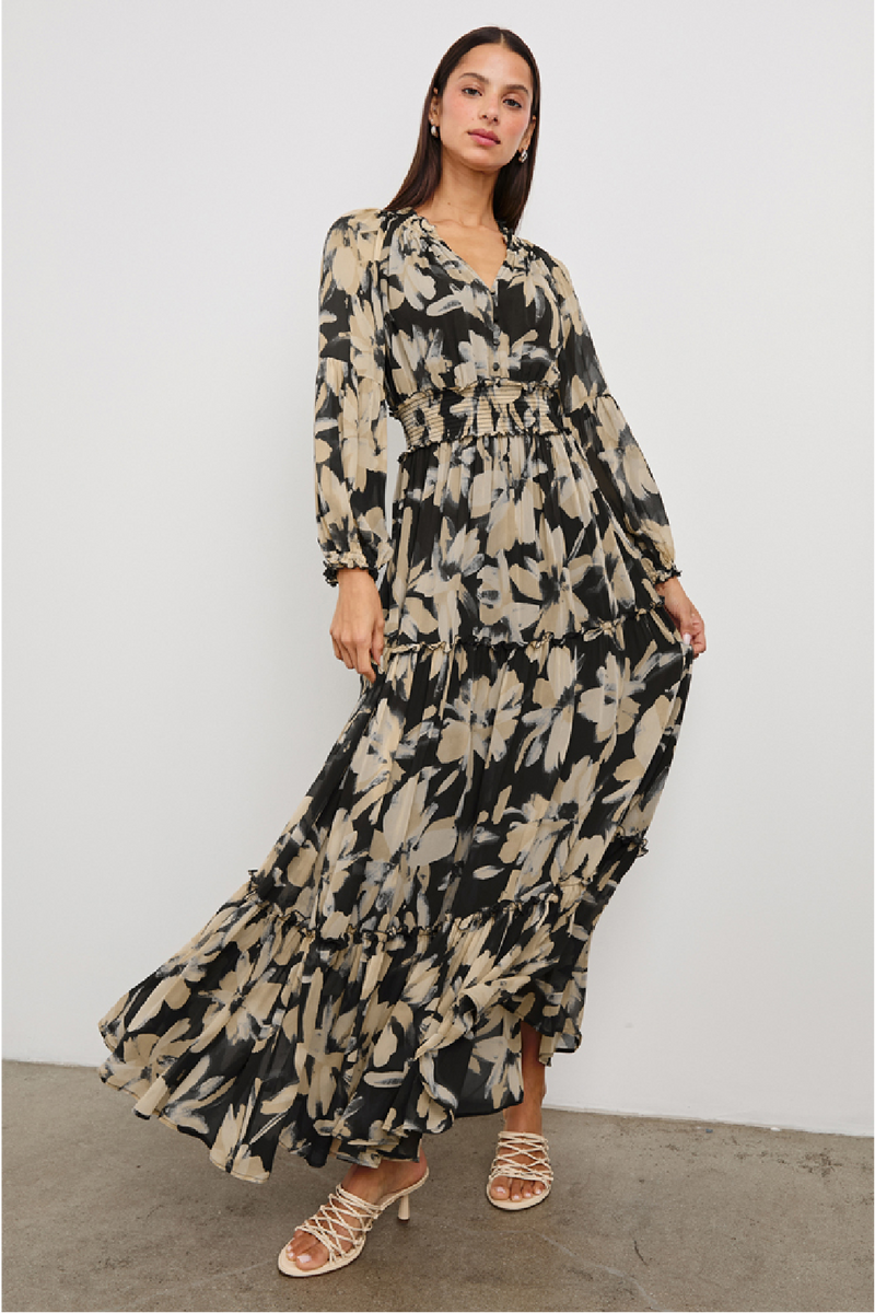 Frederica Dress - Charcoal Lilly