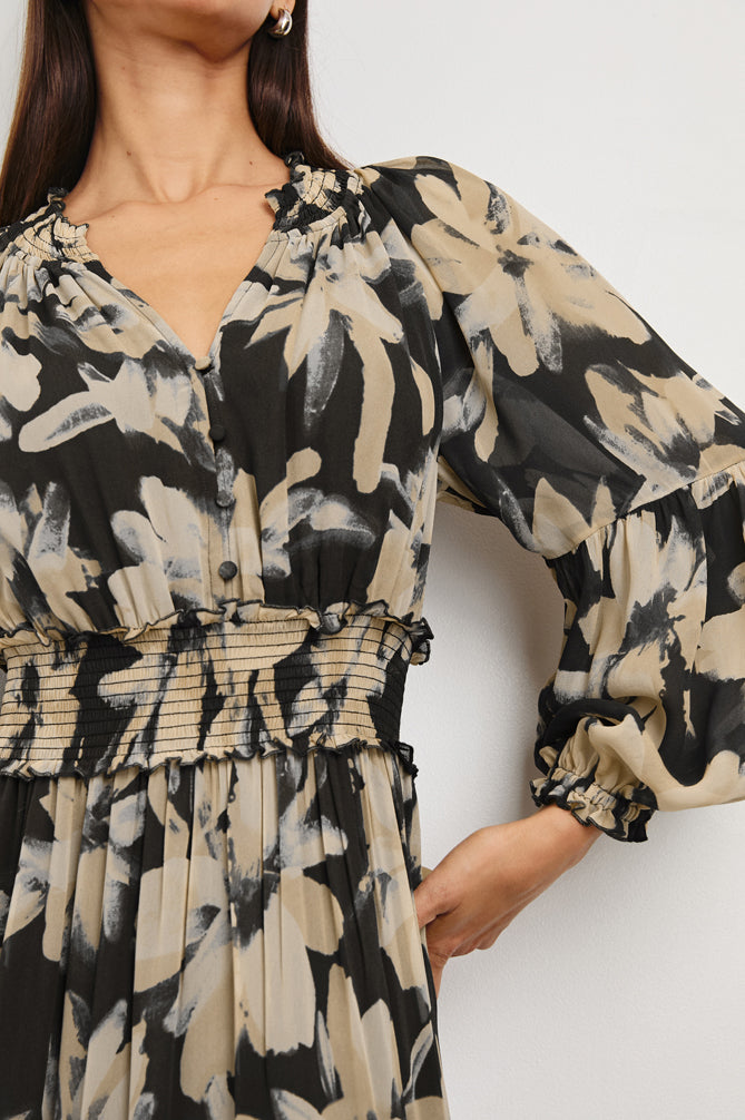 Frederica Dress - Charcoal Lilly