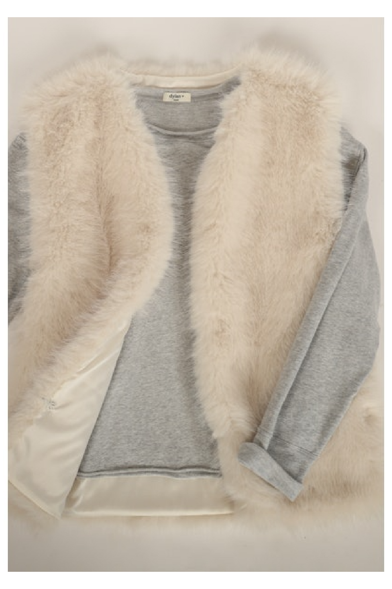 Ava Faux Fur Vest - Soft White