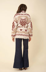 Charlie Fringe Jacquard Sweater - Ivory Print