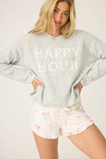 Pretty Punch Happy Hour Sweater - Heather Grey
