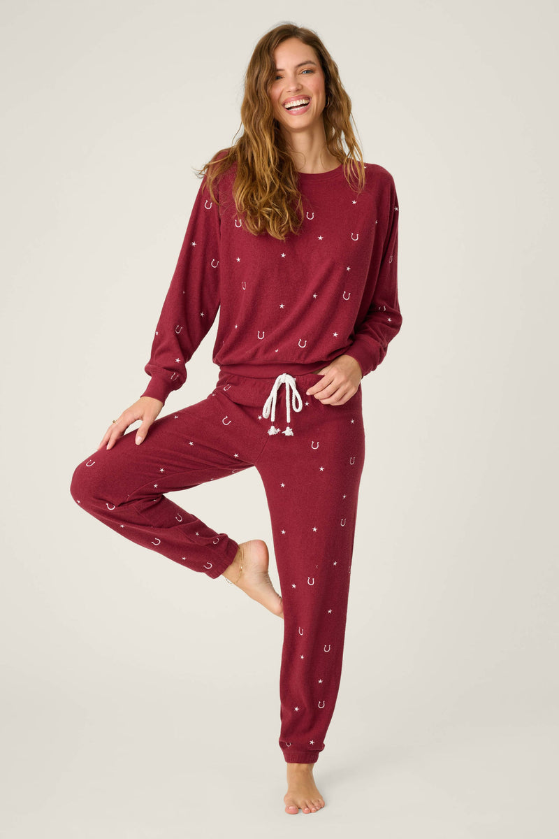 Hold Your Horses Fleece Top - Port